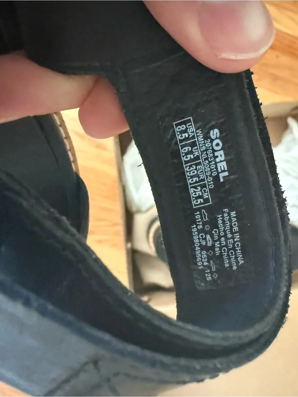 Sorel Black Joanie IV Platform Wedge Sandal